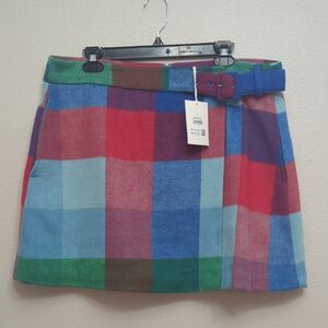Free Assembly Skirt Colorful Plaid Women's Skirt Size 14 With Pockets